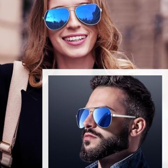 Polarized Aviator Sunglasses Metal Frame UV400 Protection Unisex Classic main image 6